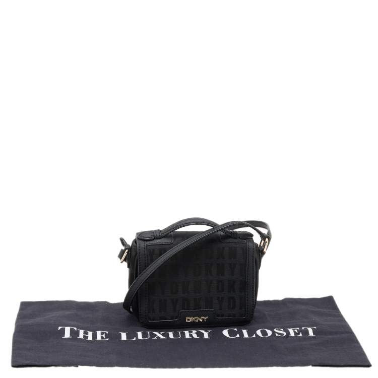 Pre Owned DKNY Signature Nylon and Leather Crossbody Bag