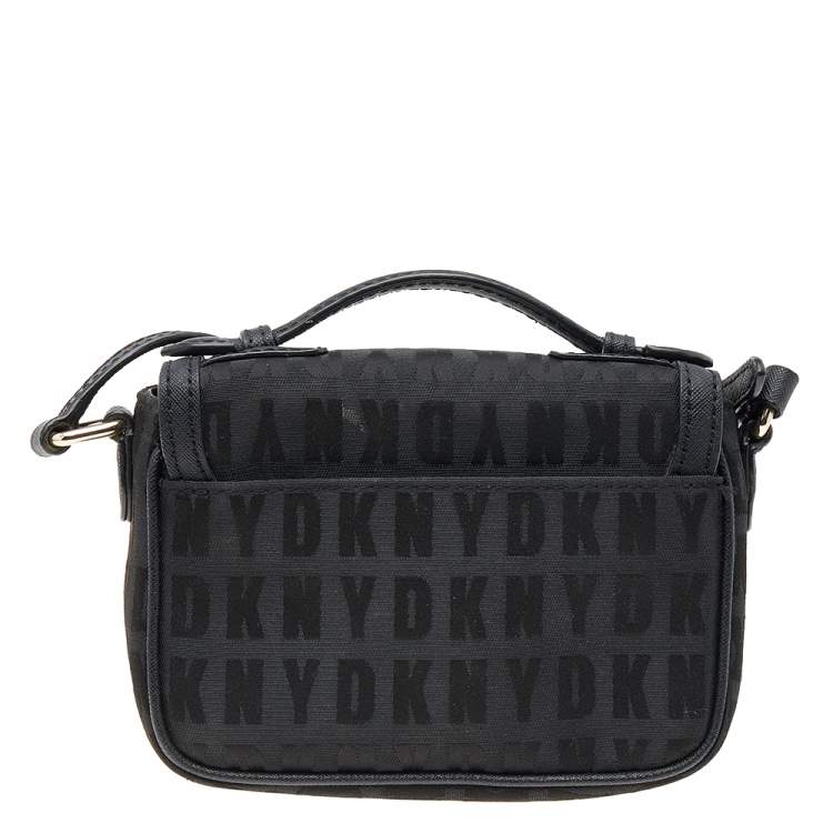 Pre Owned DKNY Signature Nylon and Leather Crossbody Bag
