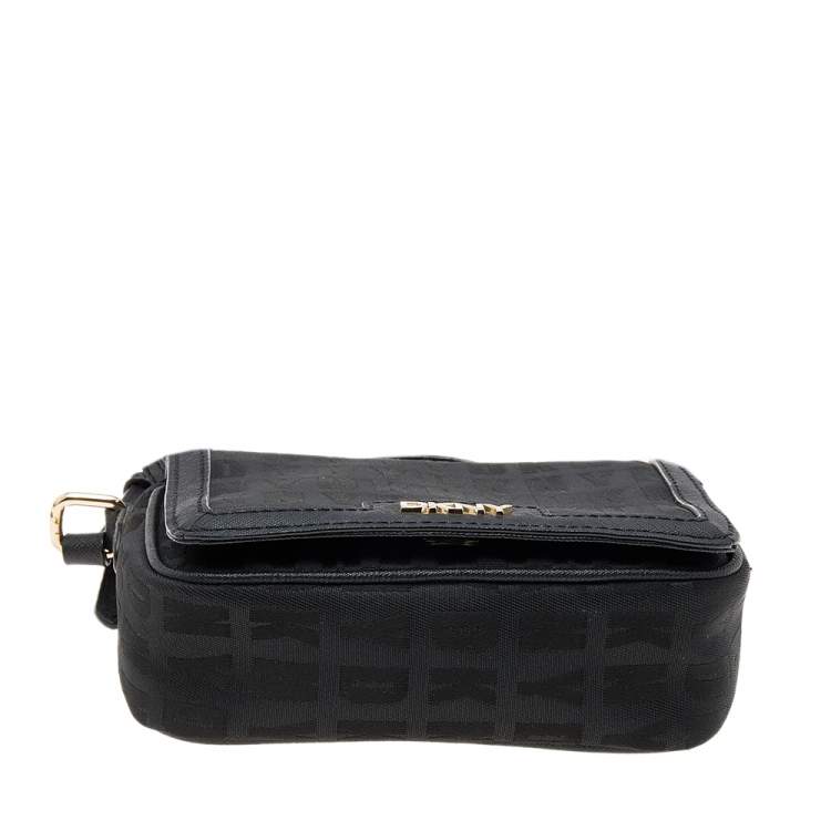 Pre Owned DKNY Signature Nylon and Leather Crossbody Bag