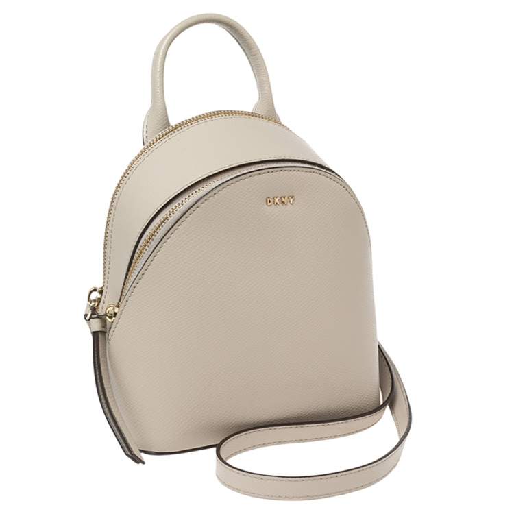 مملوكة مسبقًا Dkny Beige Leather Mini Bryant Backpack Crossbody Bag