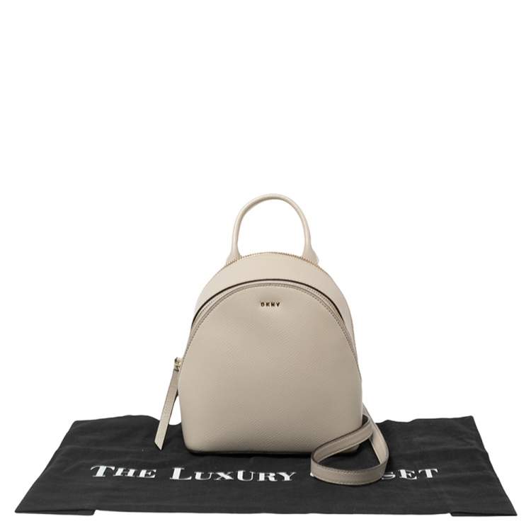مملوكة مسبقًا Dkny Beige Leather Mini Bryant Backpack Crossbody Bag
