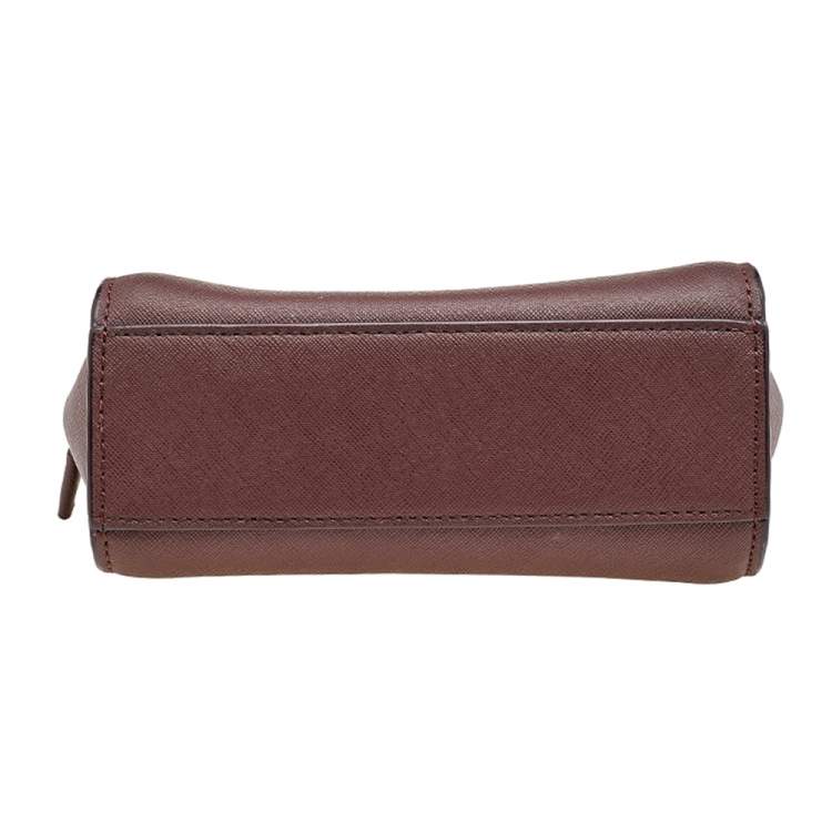 Pre Owned DKNY Burgundy Leather Zip Crossbody Bag