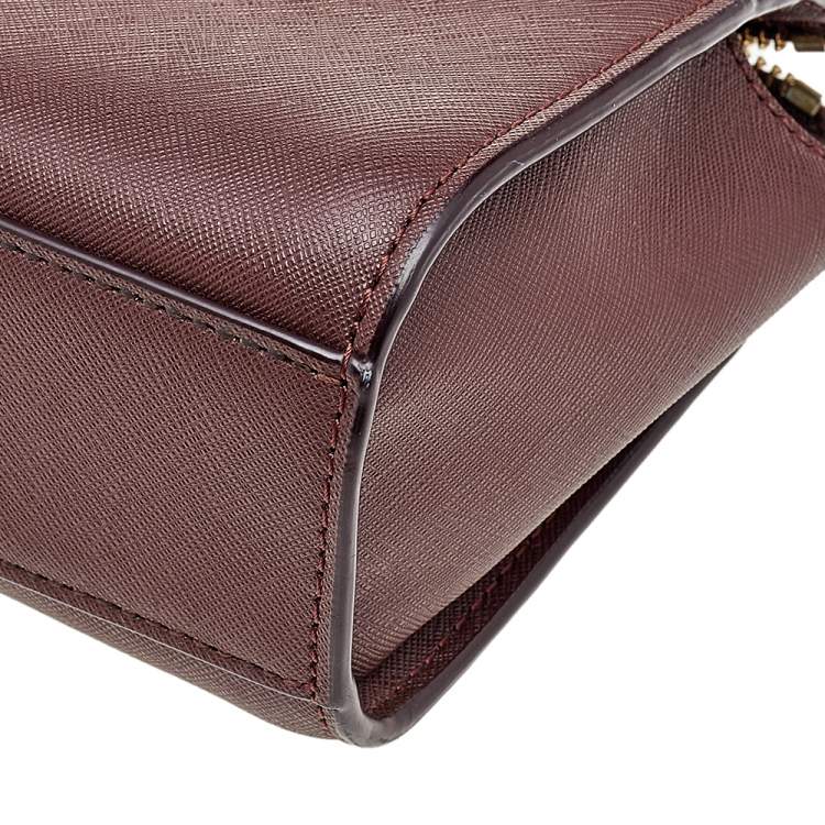 Pre Owned DKNY Burgundy Leather Zip Crossbody Bag