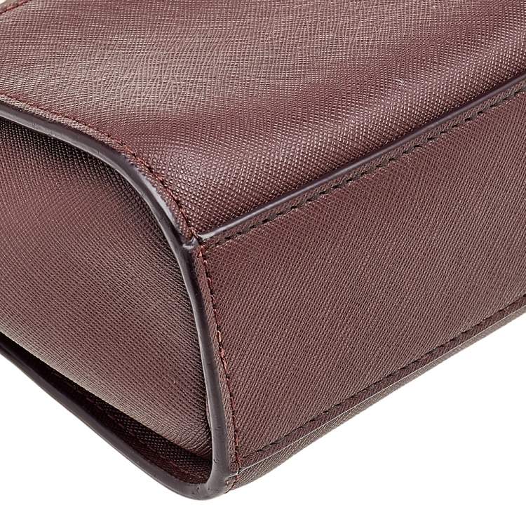 Pre Owned DKNY Burgundy Leather Zip Crossbody Bag
