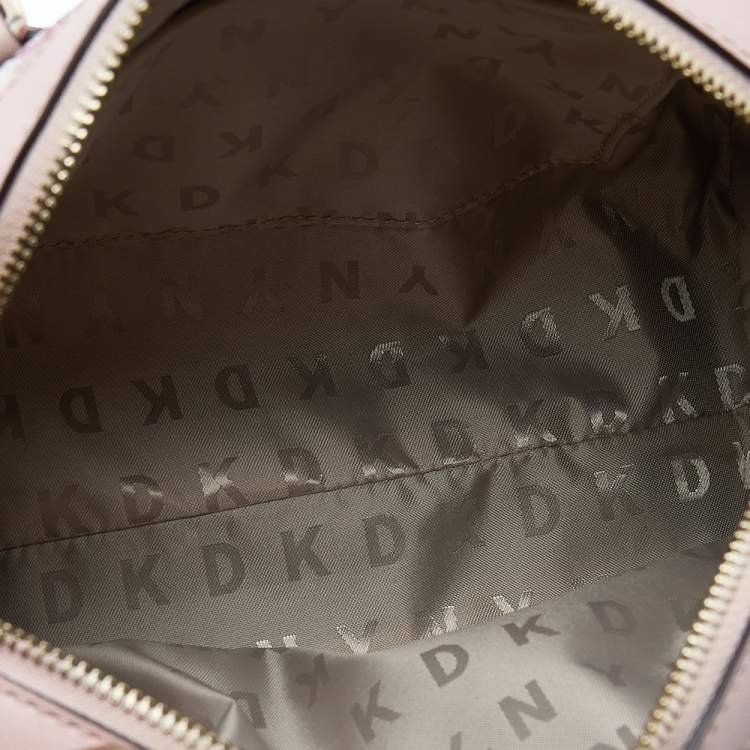 Pre Owned DKNY Pink/Brown Coated Canvas And Leather Bryant Park Satchel