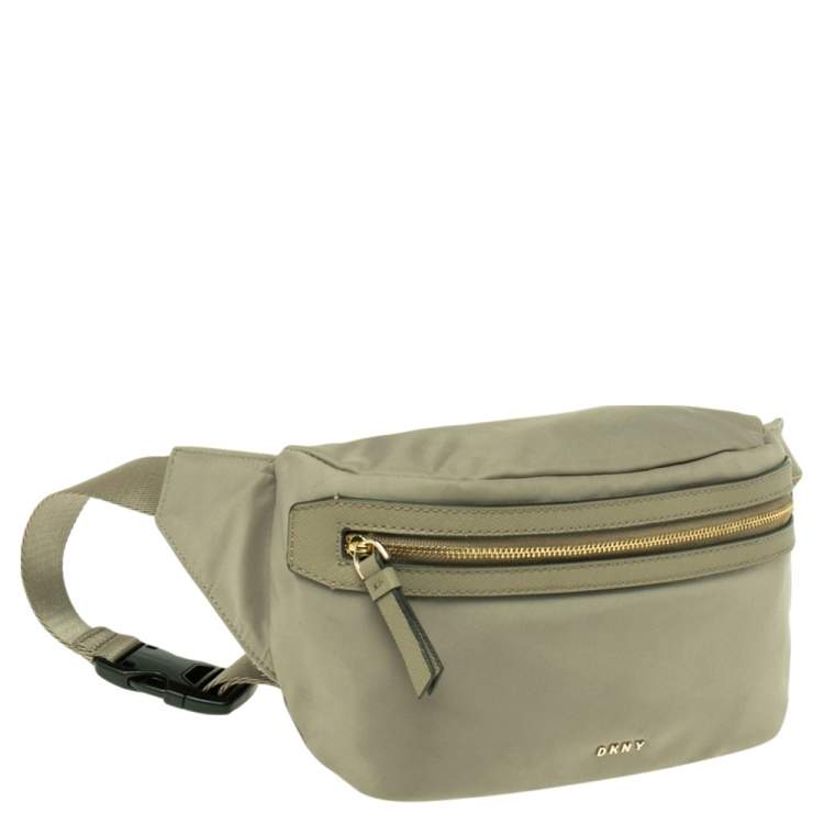Pre Owned DKNY Pale Green Nylon Casey Belt Bag