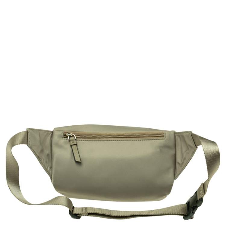 Pre Owned DKNY Pale Green Nylon Casey Belt Bag
