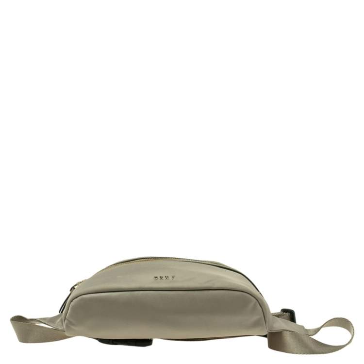 Pre Owned DKNY Pale Green Nylon Casey Belt Bag