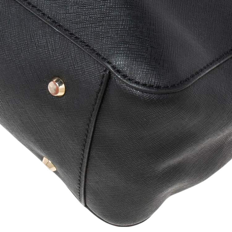 Pre Owned Dkny Black Leather Chain Handle Tote