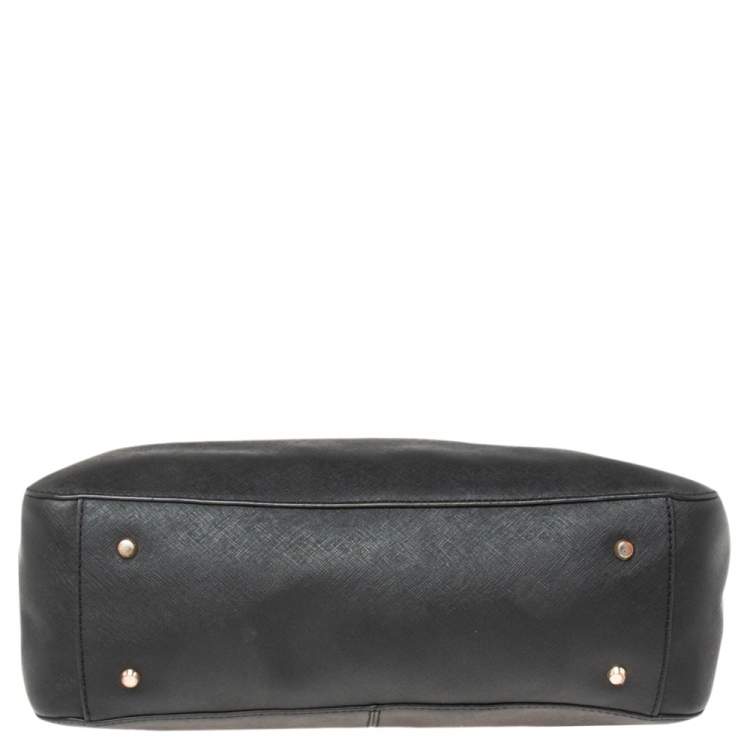 Pre Owned Dkny Black Leather Chain Handle Tote