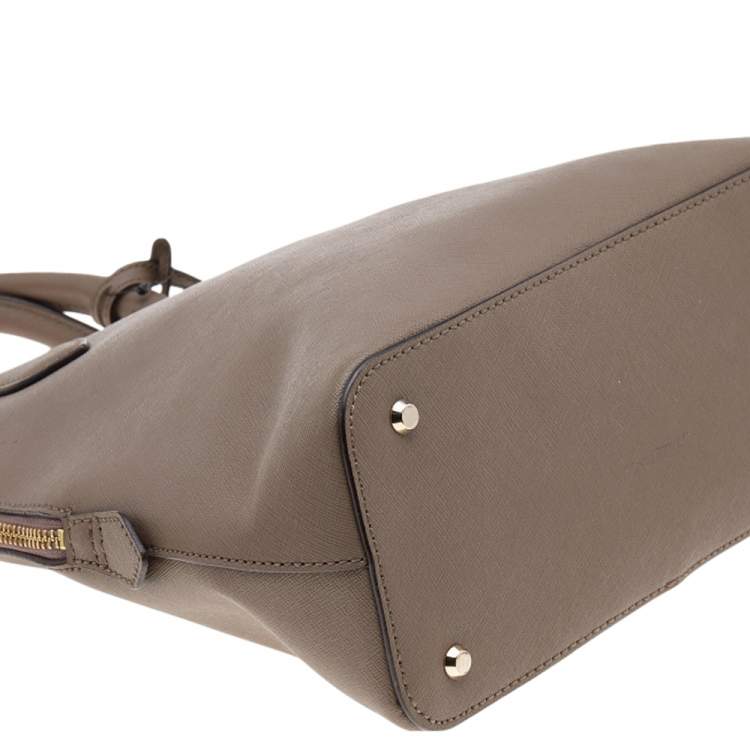 Pre Owned Dkny Brown Leather Top Zip Satchel