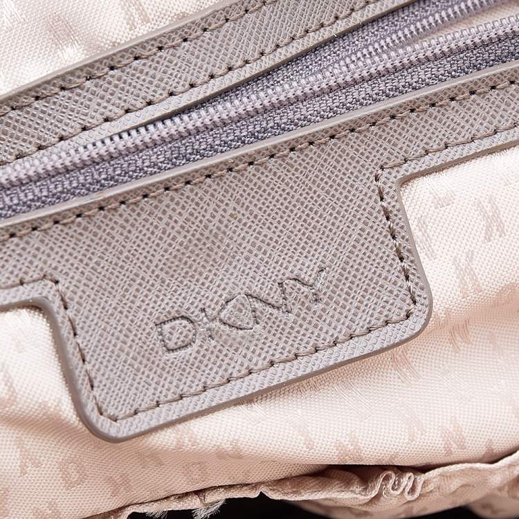 Pre Owned Dkny Brown Leather Top Zip Satchel