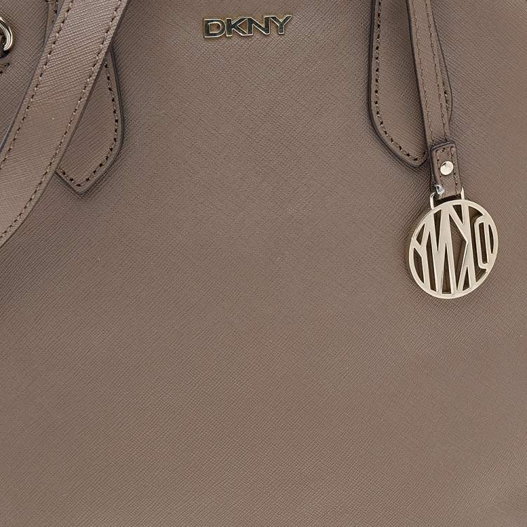 Pre Owned Dkny Brown Leather Top Zip Satchel