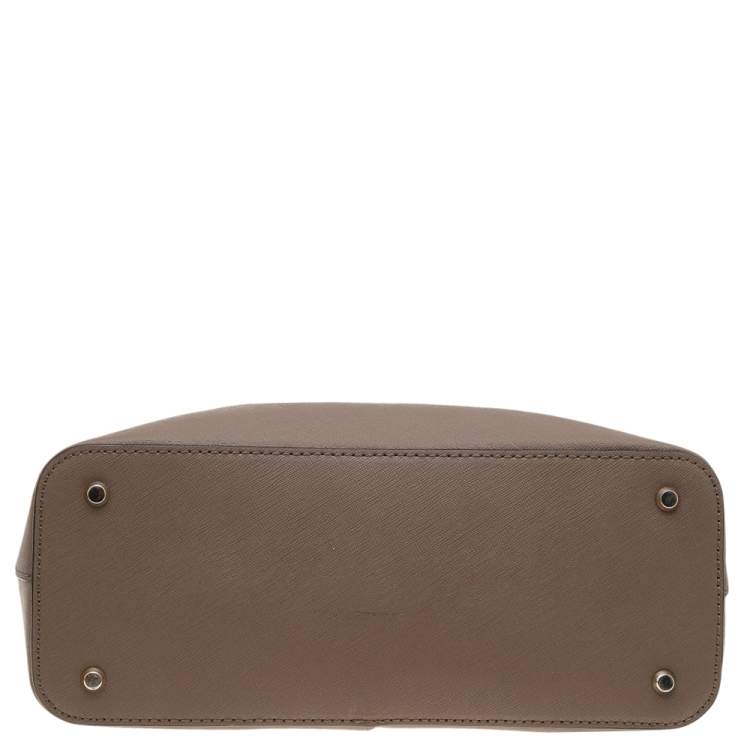Pre Owned Dkny Brown Leather Top Zip Satchel