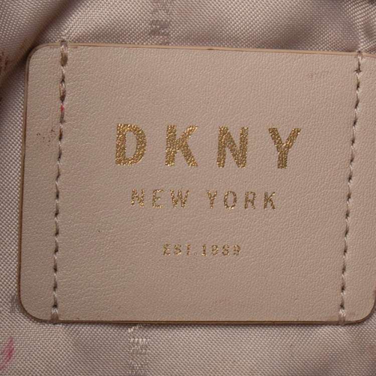 Pre Owned DKNY Pink Leather Ava Zip Crossbody Bag