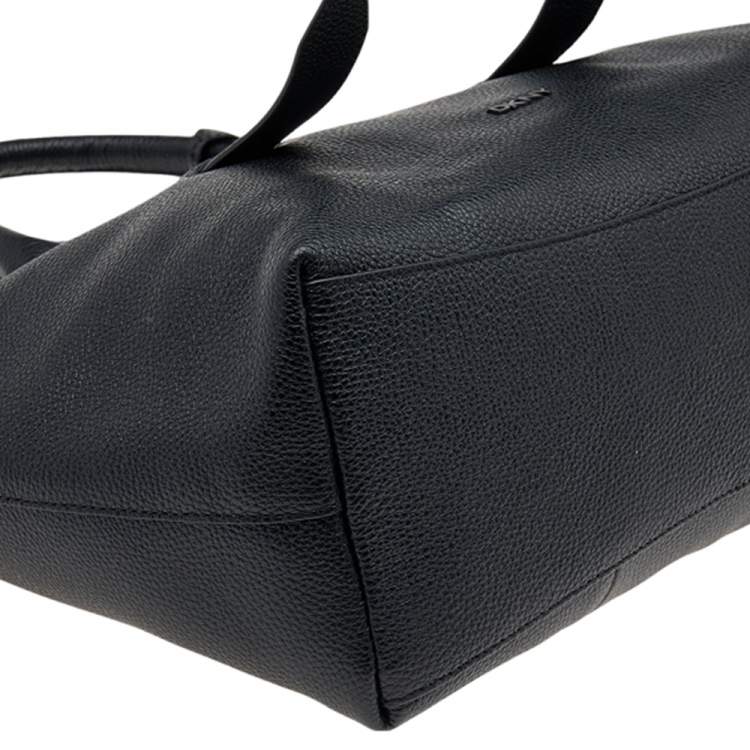 Pre Owned DKNY Black Leather Shopper Tote