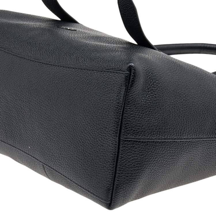 Pre Owned DKNY Black Leather Shopper Tote