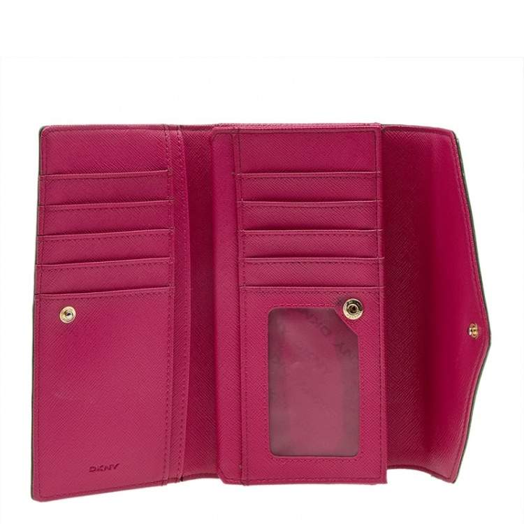 DKNY Brown Leather Fabric Wristlet Purse 19cm X 9cm | eBay