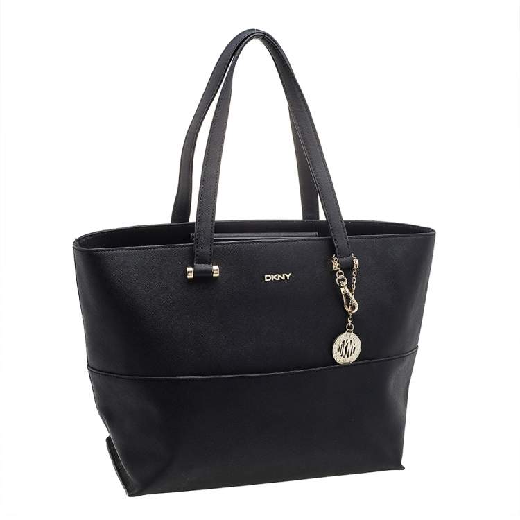 Pre Owned DKNY Black Leather Tote