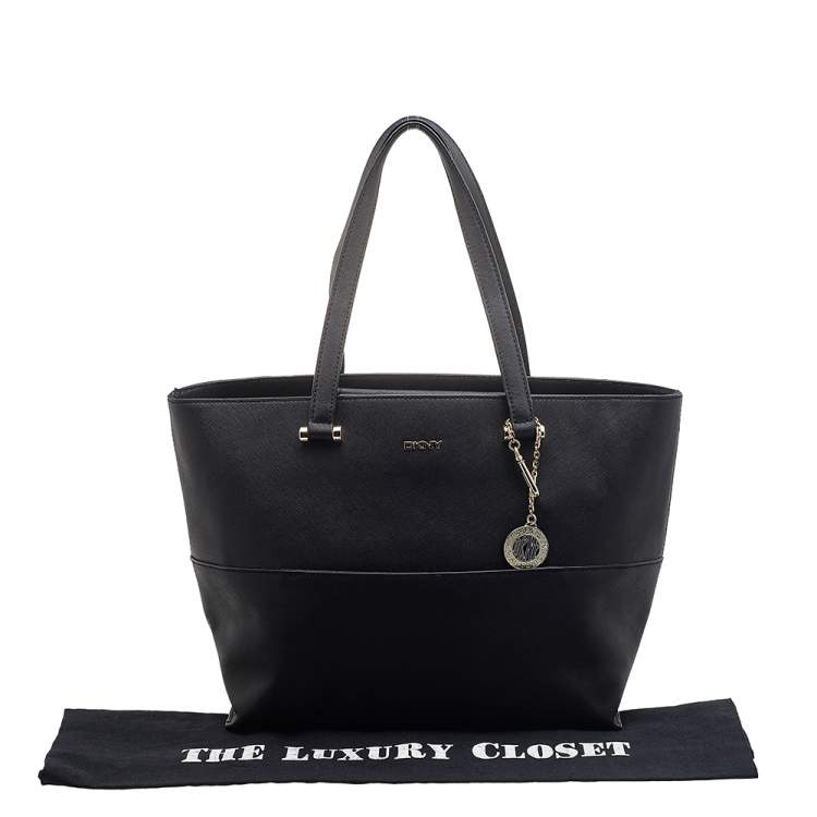 Pre Owned DKNY Black Leather Tote