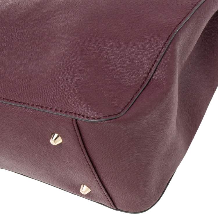 مملوكة مسبقًا Dkny Burgundy Leather Top Zip Tote