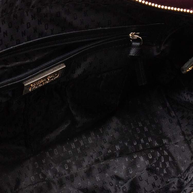مملوكة مسبقًا Dkny Burgundy Leather Top Zip Tote