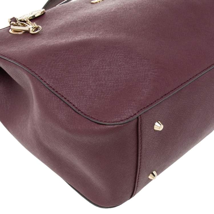 مملوكة مسبقًا Dkny Burgundy Leather Top Zip Tote