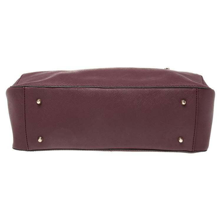 مملوكة مسبقًا Dkny Burgundy Leather Top Zip Tote