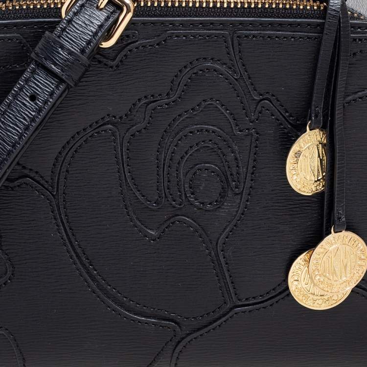 Pre Owned DKNY Black Leather Sara Box Top Handle Bag