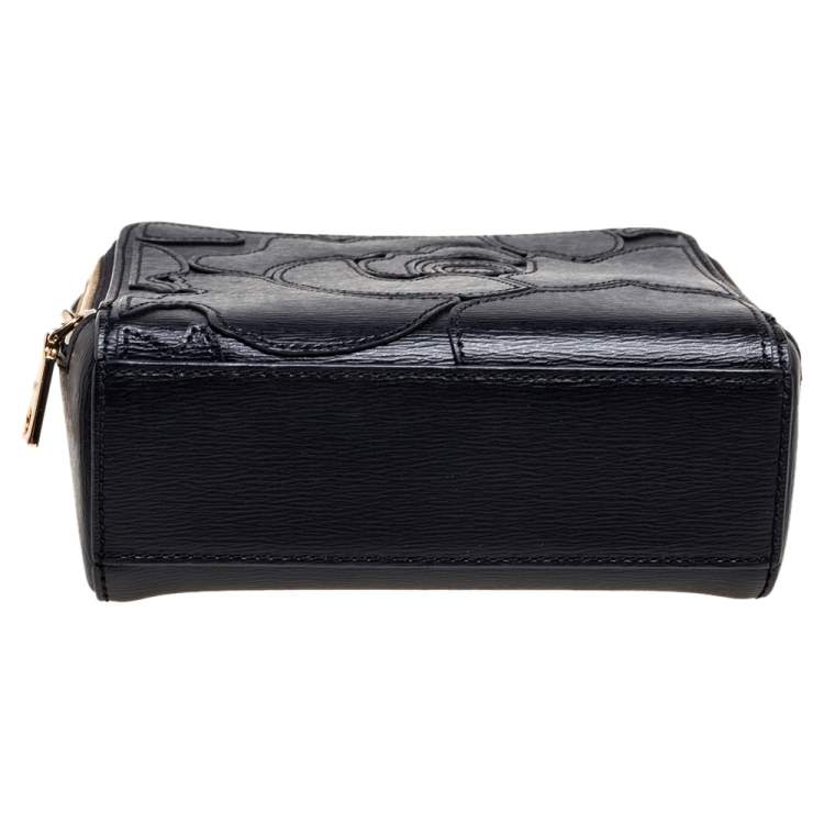 Pre Owned DKNY Black Leather Sara Box Top Handle Bag