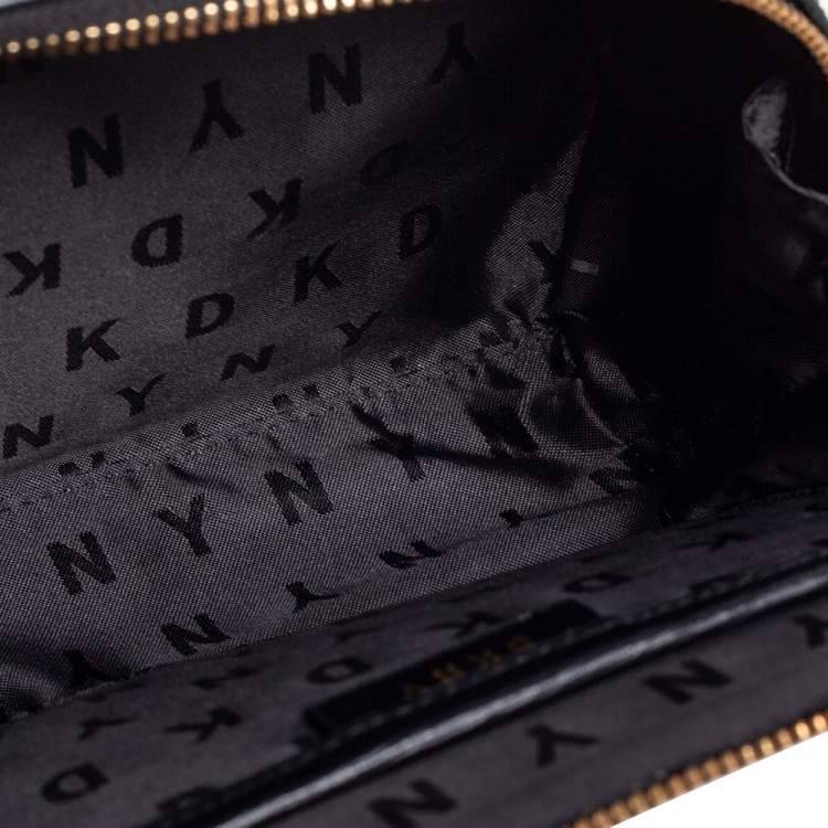 Pre Owned DKNY Black Leather Sara Box Top Handle Bag
