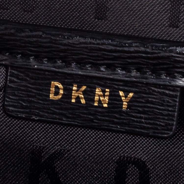 Pre Owned DKNY Black Leather Sara Box Top Handle Bag