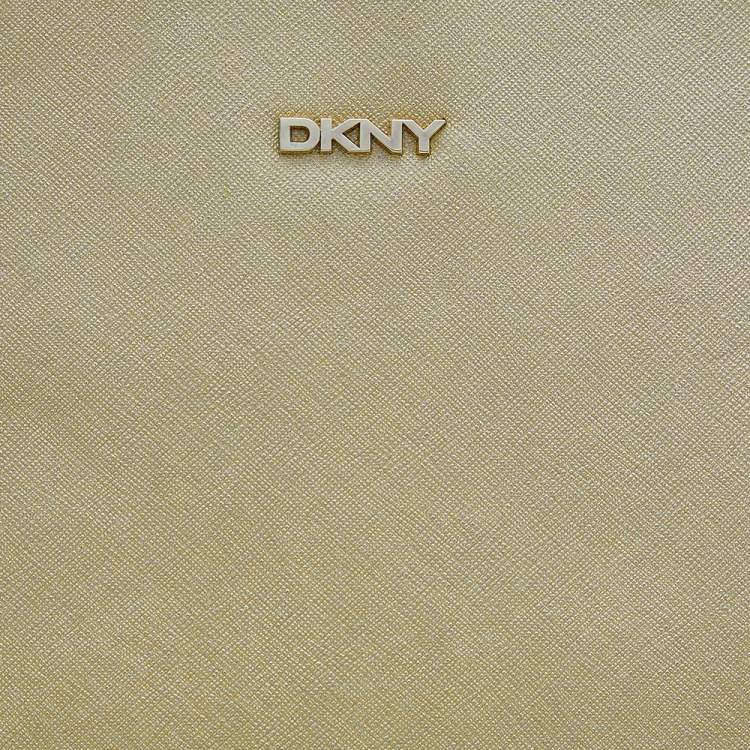 Pre Owned DKNY Metallic Gold Saffiano Leather Bryant Park Chain Tote
