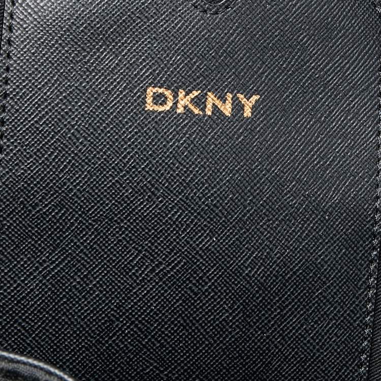 Pre Owned DKNY Black Monogram Canvas And Patent Leather Tote