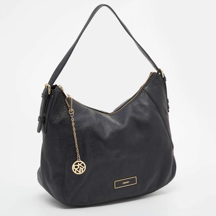 Pre Owned Dkny Black Leather Hobo