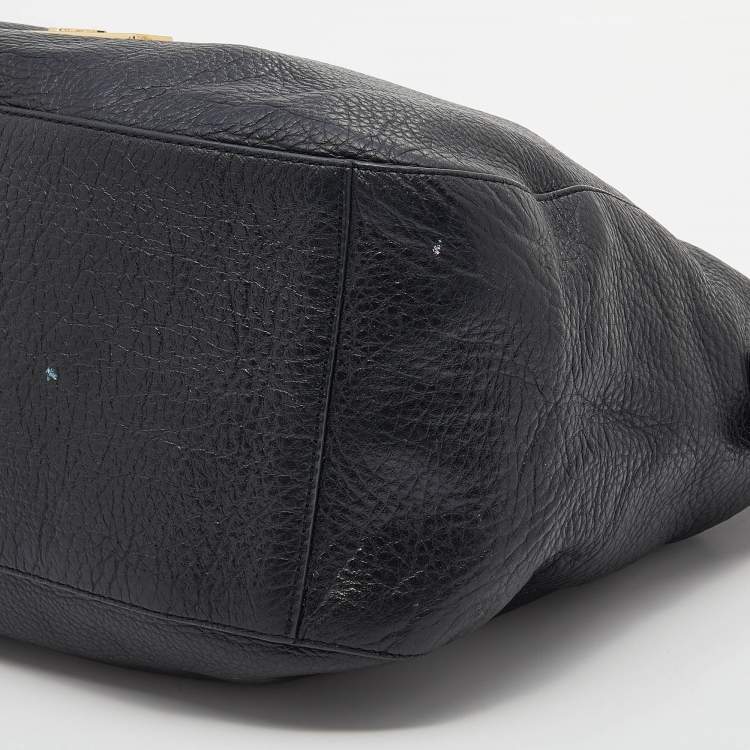 Pre Owned Dkny Black Leather Hobo