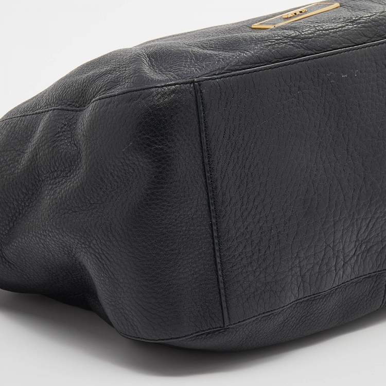 Pre Owned Dkny Black Leather Hobo