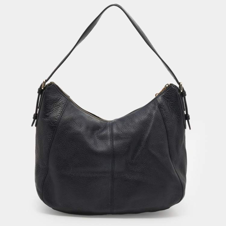 Pre Owned Dkny Black Leather Hobo