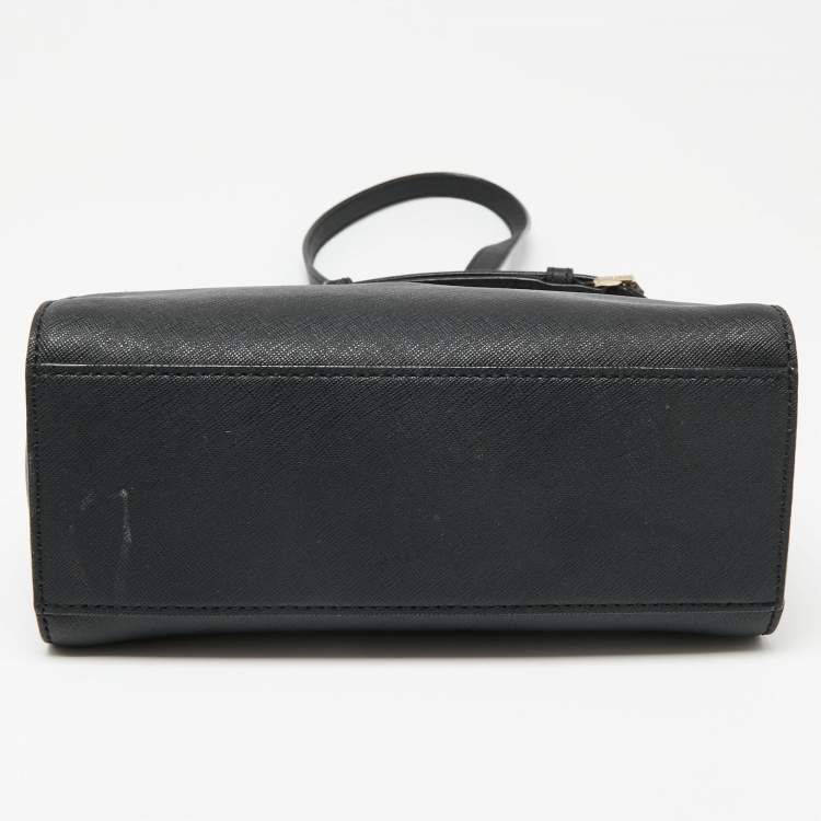 Pre Owned DKNY Black Saffiano Leather Pocket Satchel