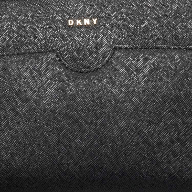 Pre Owned DKNY Black Saffiano Leather Pocket Satchel