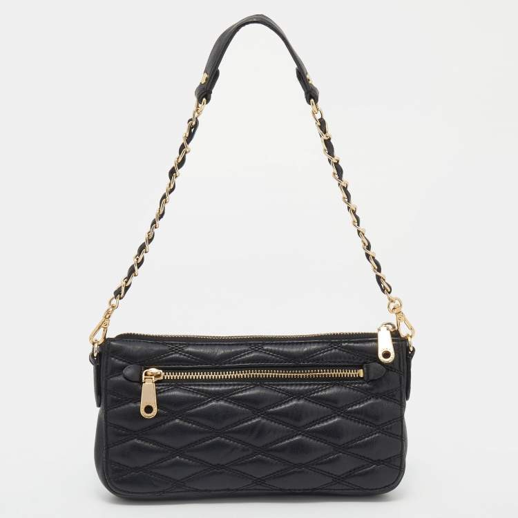 Pre Owned DKNY Black Quilted Leather Shoulder Bag