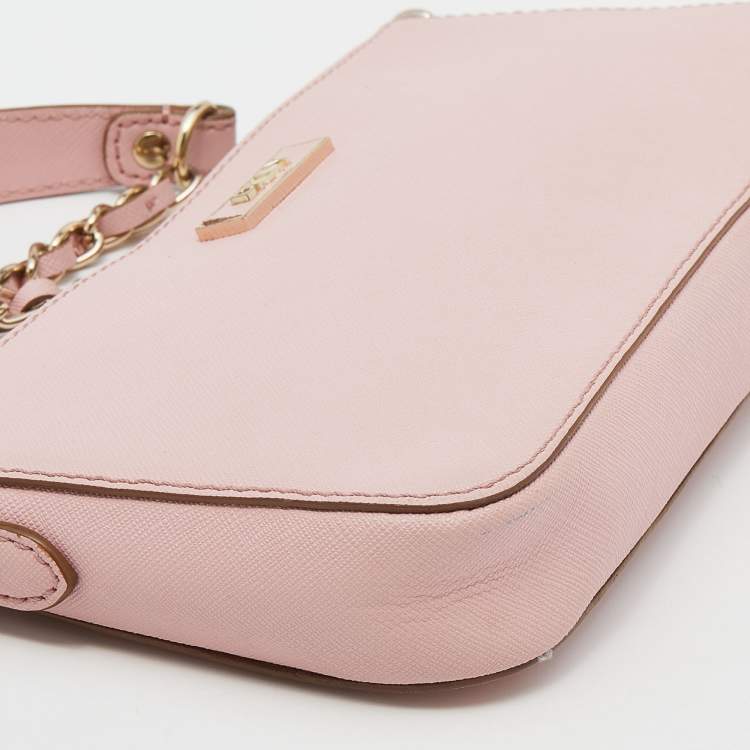 مملوكة مسبقًا Dkny Pink Leather Bryant Zip Crossbody Bag