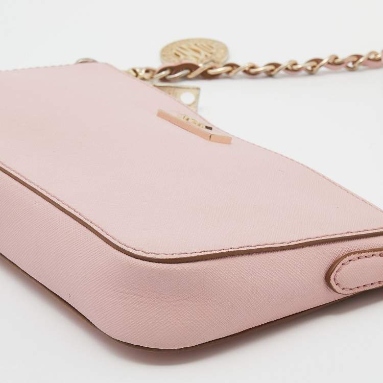 مملوكة مسبقًا Dkny Pink Leather Bryant Zip Crossbody Bag