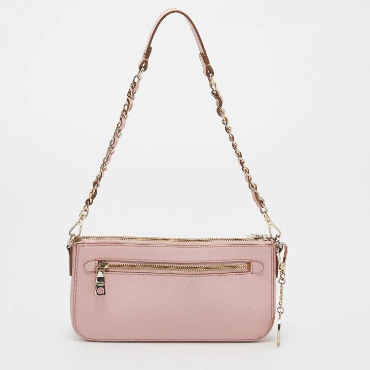 مملوكة مسبقًا Dkny Pink Leather Bryant Zip Crossbody Bag