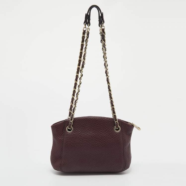 مملوكة مسبقًا Dkny Burgundy Leather Chain Satchel