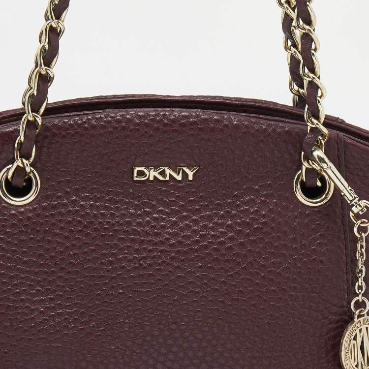 مملوكة مسبقًا Dkny Burgundy Leather Chain Satchel