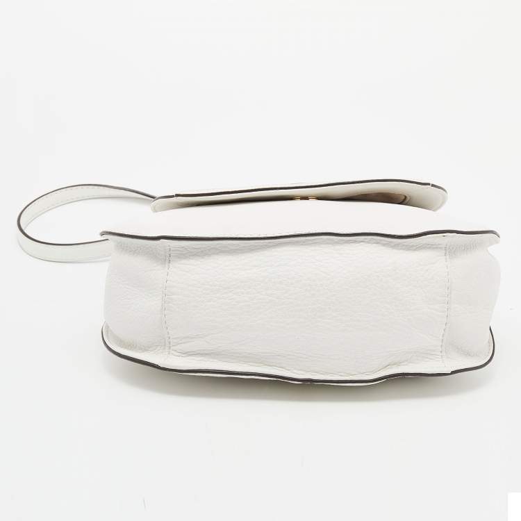 Pre Owned Dkny White Patent and Leather Crossbody Bag