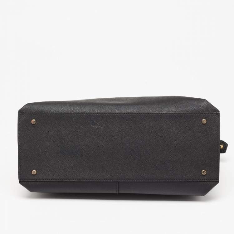 Pre Owned DKNY Black Saffiano Leather Bryant Park Zip Tote