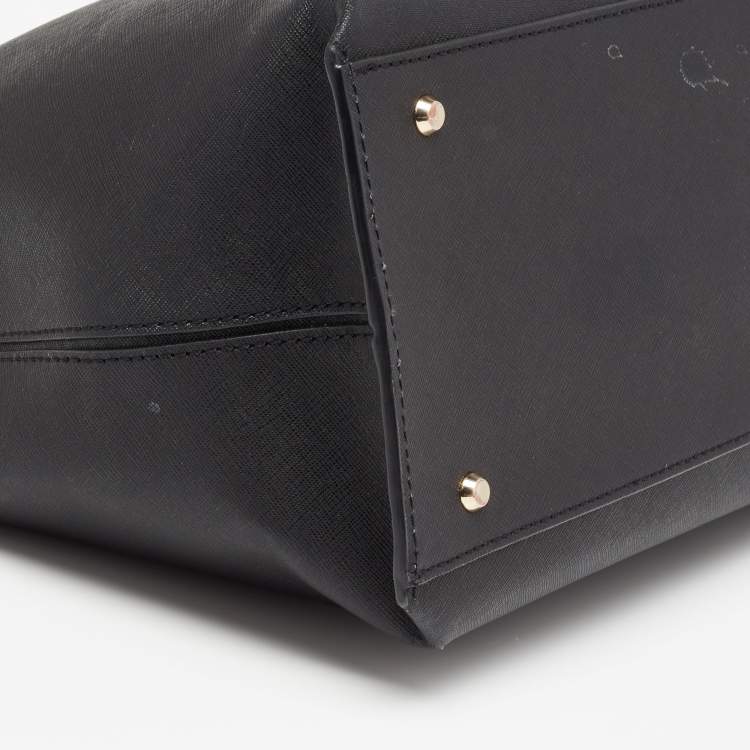 Pre Owned DKNY Black Saffiano Leather Bryant Park Zip Tote