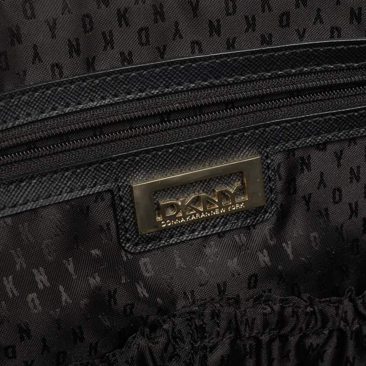 Pre Owned DKNY Black Saffiano Leather Bryant Park Zip Tote